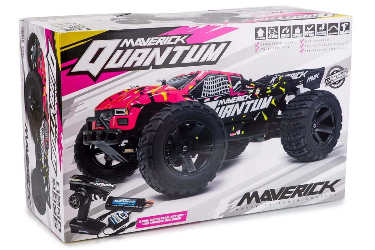 150106 | Maverick 1/10 Quantum XT 4WD Electric Off Road RTR RC Truggy - Pink - Image 7