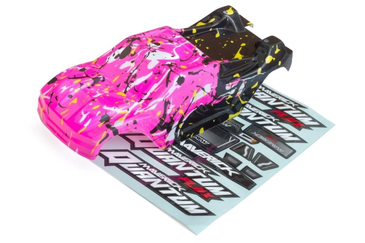 150177 | Maverick 1/10 Quantum XT Pink & Yellow Painted Body Shell W/ Decals - Image 3