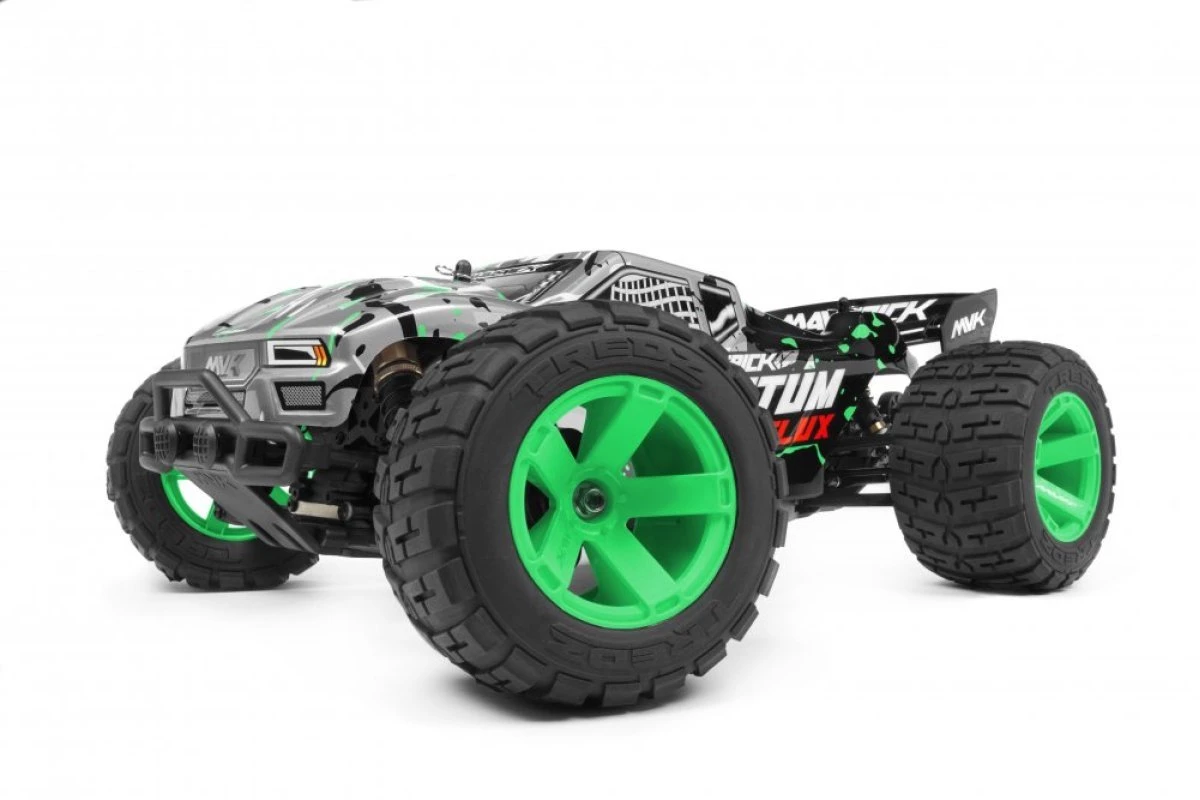 150206 | Maverick 1/10 Quantum XT Flux 4WD Electric Brushless Off Road RTR RC Truggy - Silver/Green