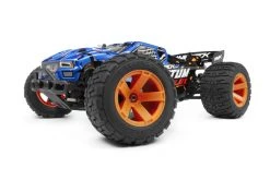 MV150207 | Maverick 1/10 Quantum XT Flux W/ Upgraded Parts 4WD Electric Brushless Off Road RTR RC Truggy - Blue/Orange