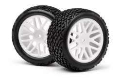 MV22707 | Maverick 3.5" Front Tyres On 8 Spoke Matte White Rims 2Pc
