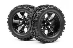 MV22764 | Maverick 1/10 Strada MT 2.8/4.7" Tyres On Black 7-Spoke Rims 2Pcs