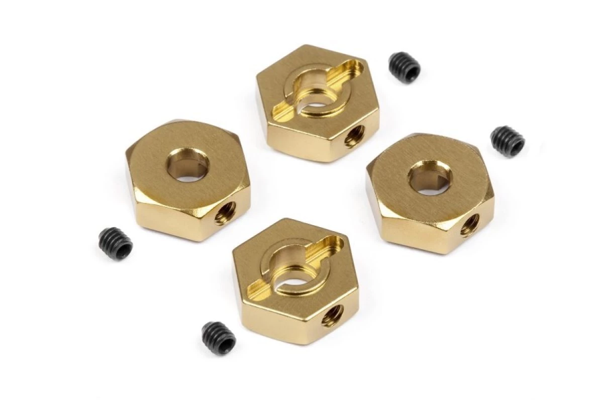 MV22802 | Maverick Gold Aluminium 12mm Locking Wheel Hexes 4Pcs - Image 2